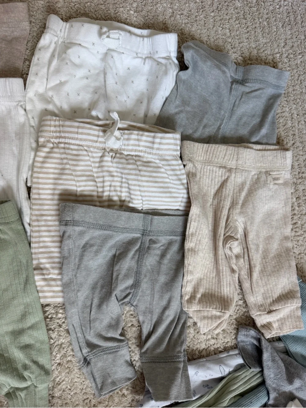Neutral & Sage Baby Boy Clothing Bundle -Newborm